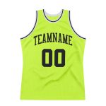Custom Name Number Black White Neon Green Throwback Basketball Jersey Authentic Personalized Neon Green Black-White Authentic