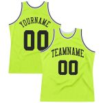 Custom Name Number Black White Neon Green Throwback Basketball Jersey Authentic Personalized Neon Green Black-White Authentic