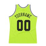 Custom Name Number Black White Neon Green Throwback Basketball Jersey Authentic Personalized Neon Green Black-White Authentic