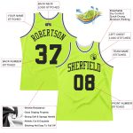 Custom Name Number Black White Neon Green Throwback Basketball Jersey Authentic Personalized Neon Green Black-White Authentic