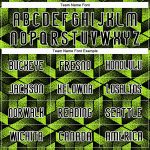 Customizable Neon Green Black White Volleyball Jersey with Geometric Design - Personalized Team Name & Number Uniform Personalized