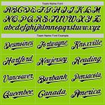 Custom Name and Number Authentic Baseball Jersey - Personalized Neon Green Black-White Line Design Personalized Neon Green