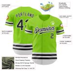 Custom Name and Number Authentic Baseball Jersey - Personalized Neon Green Black-White Line Design Personalized Neon Green