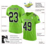Personalized Neon Green Black White Authentic Football Jersey Mesh Design Personalized Neon Green Black-White Mesh Authentic