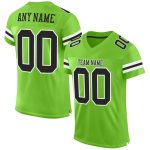 Custom Name Number Football Jersey Neon Green Black White Mesh Authentic Personalized Neon Green Black-White Mesh Authentic