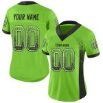 Custom Neon Green Black-White Mesh Football Jersey with Personalized Name & Number - Drift Fashion Team Apparel Personalized