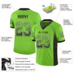 Custom Neon Green Black-White Mesh Football Jersey with Personalized Name & Number - Drift Fashion Team Apparel Personalized