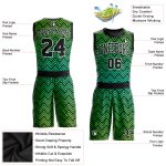 Custom Basketball Jersey Sublimation Neon Green Black-White Round Neck with Personalized Name and Number Personalized Neon