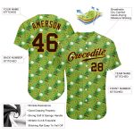 Custom St. Patricks Day Baseball Jersey with Personalized Neon Green and Brown-Gold 3D Pattern, Team Name and Number Personalized