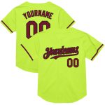 Custom Neon Green Crimson-Black Throwback Baseball Jersey with Personalized Name & Number - Authentic Team Gear Personalized