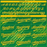 Custom Name Number Authentic Baseball Jersey 3D Pattern Neon Green Gold Kelly Green Design Personalized Neon Green Gold-Kelly
