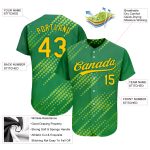 Custom Name Number Authentic Baseball Jersey 3D Pattern Neon Green Gold Kelly Green Design Personalized Neon Green Gold-Kelly