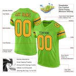 Custom Authentic Football Jersey with Personalized Name and Number - Neon Green Gold-Navy Mesh Design Personalized Neon Green