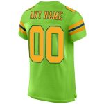 Custom Authentic Football Jersey with Personalized Name and Number - Neon Green Gold-Navy Mesh Design Personalized Neon Green