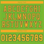 Custom Authentic Football Jersey with Personalized Name and Number - Neon Green Gold-Navy Mesh Design Personalized Neon Green