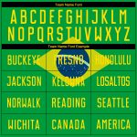 Custom Brazilian Flag Soccer Jersey Personalized Neon Green Gold-Royal Uniform with Name and Number Personalized Neon Green