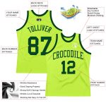 Custom Name Number Neon Green Basketball Jersey Authentic Throwback Team Personalized Neon Green Green Authentic Throwback