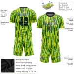 Custom Name and Number Sublimation Soccer Jersey - Personalized Neon Green and Green-Gold Team Uniform Personalized Neon