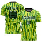 Custom Name and Number Sublimation Soccer Jersey - Personalized Neon Green and Green-Gold Team Uniform Personalized Neon