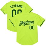 Custom Name and Number Neon Green Mesh Baseball Jersey - Authentic Throwback Team Style Personalized Neon Green Green Mesh