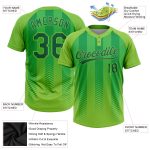Custom Name and Number Softball Jersey Unisex 3D Pattern in Neon Green Kelly Green Two-Button Design Personalized Neon Green