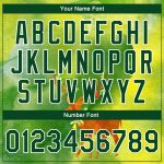 Custom Name Number Christmas 3D Bomber Varsity Letterman Jacket in Neon Green and Gold for Team - Personalized Gift Personalized