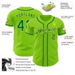 Custom Neon Green Baseball Jersey with Team Name & Number - Authentic Kelly Green & Neon Yellow Personalized Neon Green Kelly