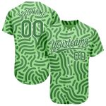 Custom Name and Number Baseball Jersey - Personalized 3D Pattern in Neon Green and Kelly Green-White Design Personalized
