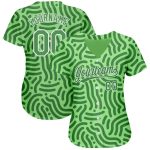 Custom Name and Number Baseball Jersey - Personalized 3D Pattern in Neon Green and Kelly Green-White Design Personalized
