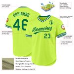 Personalized Kelly Green and White Neon Baseball Jersey Custom Name and Number - Authentic Throwback Team Apparel Personalized