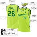 Personalized Neon Green Basketball Jersey - Authentic Throwback in Kelly Green and White Personalized Neon Green Kelly Green-White