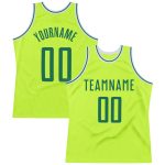 Custom Authentic Throwback Basketball Jersey - Personalized Neon Green & Kelly Green, Custom Name & Number Personalized Neon