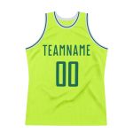 Custom Authentic Throwback Basketball Jersey - Personalized Neon Green & Kelly Green, Custom Name & Number Personalized Neon