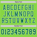 Custom Personalized Green White Football Jersey with Name and Number - Authentic Mesh Design Personalized Neon Green Kelly