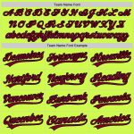 Custom Name and Number Authentic Throwback Baseball Jersey - Neon Green Maroon-Black Personalized Neon Green Maroon-Black