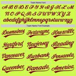 Custom Name Number Authentic Baseball Jersey - Neon Green Maroon-White Throwback Design Personalized Neon Green Maroon-White