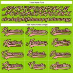 Custom Neon Green Hockey Jersey with Pink and Black Lace, Personalized with Name and Number - Medium Size Personalized Neon