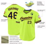 Custom Name Number Baseball Jersey - Personalized Navy-Gold Neon Green Authentic Throwback Team Apparel Personalized Neon