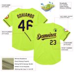 Custom Name and Number Neon Green Navy-Gold Baseball Jersey - Personalized Mesh Authentic Throwback Team Apparel Personalized