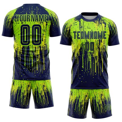 Custom Neon Green and Yellow Soccer Jersey with Personalized Name & Number - Sublimation Team Uniform Personalized Neon Green