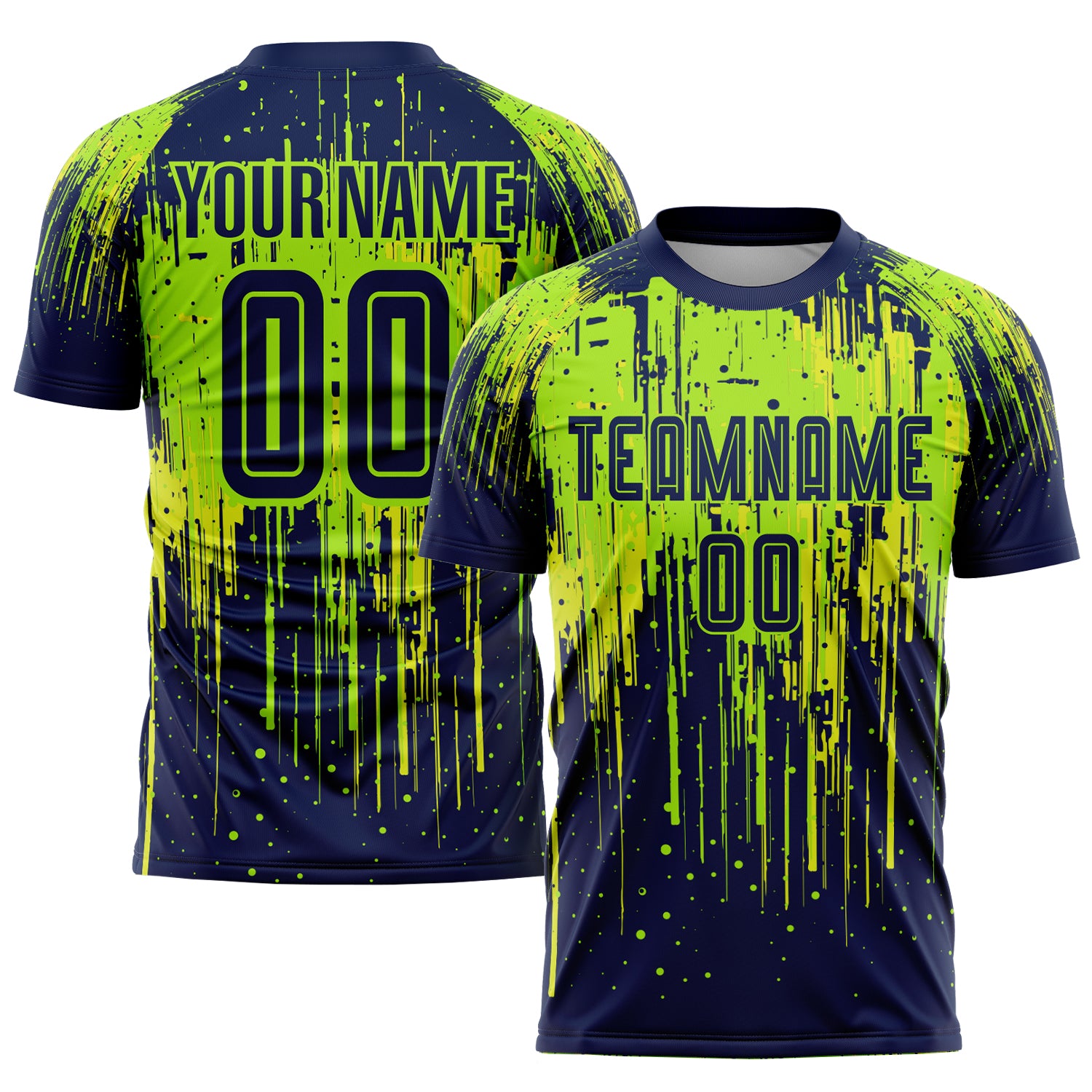 Custom Neon Green and Yellow Soccer Jersey with Personalized Name & Number - Sublimation Team Uniform Personalized Neon Green