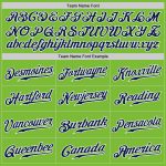 Custom Personalized Baseball Jersey with Name and Number - Neon Green Navy Pinstripe Authentic Design Personalized Neon Green