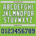 Custom Personalized Baseball Jersey with Name and Number - Neon Green Navy Pinstripe Authentic Design Personalized Neon Green