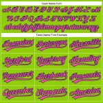 Custom Name Number Baseball Jersey - Personalized Neon Green Navy Pinstripe Design Personalized Neon Green Navy Pinstripe