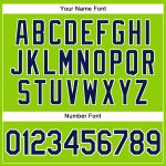 Custom Name and Number Personalized Baseball Jersey - Neon Green Navy Pinstripe White Authentic Style Personalized Neon Green