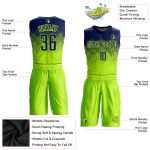 Custom Team Jersey with Name and Number - Personalized Neon Green Navy Round Neck Basketball Suit Personalized Neon Green