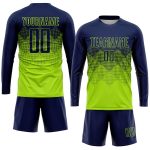 Personalized Neon Green Soccer Jersey, Navy Sublimation Uniform for Athletes Personalized Neon Green Navy Sublimation Soccer