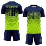 Personalized Neon Green Soccer Jersey, Navy Sublimation Uniform for Athletes Personalized Neon Green Navy Sublimation Soccer