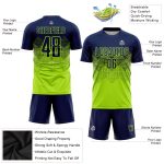 Personalized Neon Green Soccer Jersey, Navy Sublimation Uniform for Athletes Personalized Neon Green Navy Sublimation Soccer