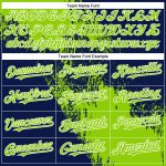 Custom Name and Number Baseball Jersey in Neon Green Navy-White 3D Abstract Brush Stroke Design Personalized Neon Green Navy-White
